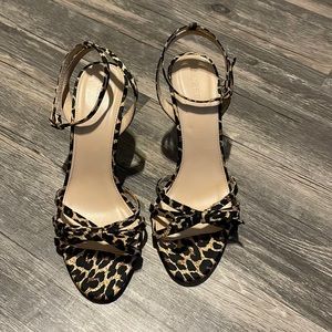 Jcrew Leopard High Heels with Bow. Size 8.